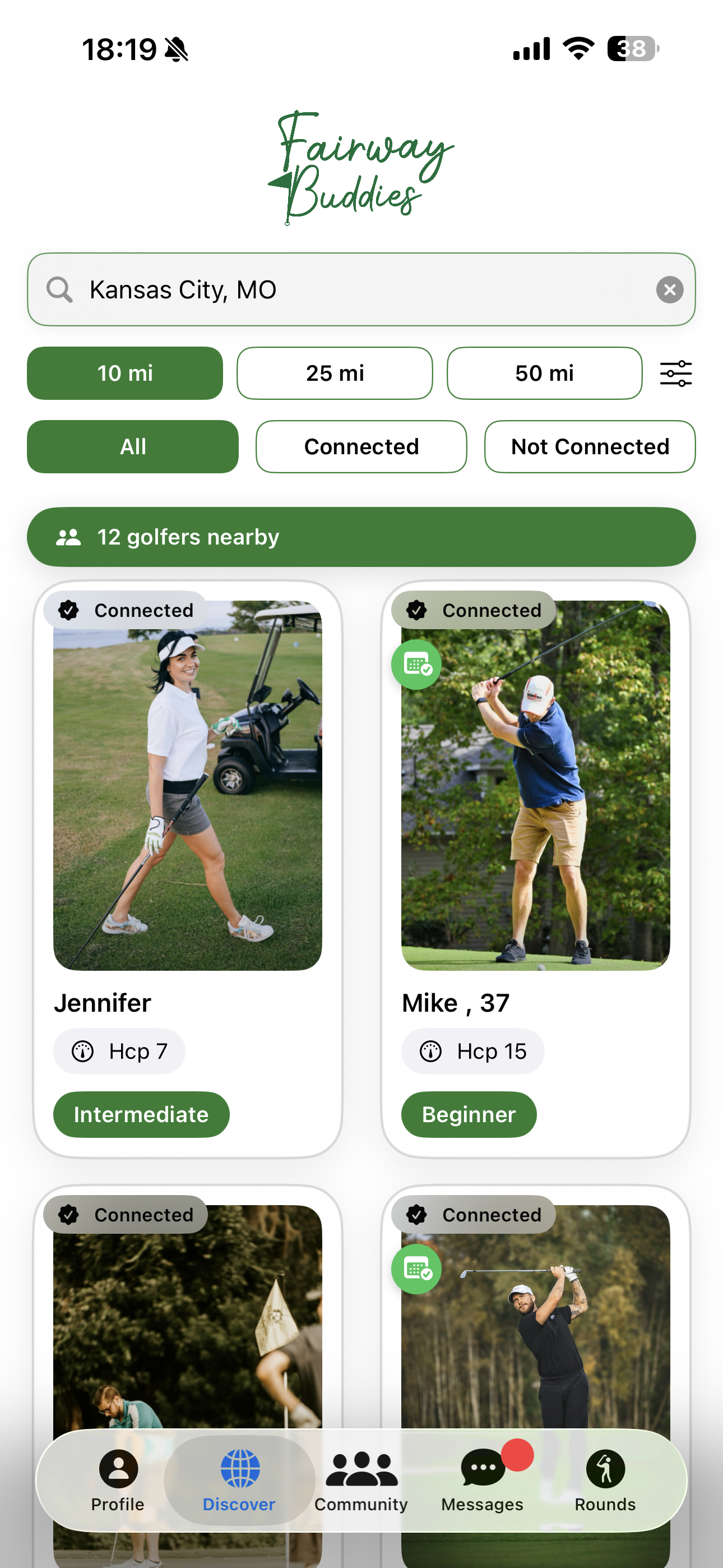 Fairway Buddies discover screen